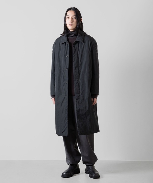 ATTACHMENT(アタッチメント)の「ナイロンタフタ パディングバルカラーコート / NY TAFFETA PADDING BALLCOLLAR COAT(ステンカラーコート・メンズ・ブラック・3/2/1)」の13枚目の写真