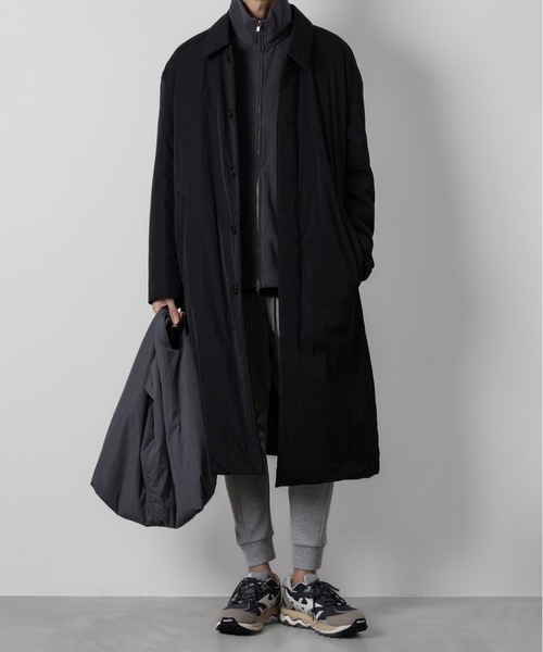 ATTACHMENT(アタッチメント)の「ナイロンタフタ パディングバルカラーコート / NY TAFFETA PADDING BALLCOLLAR COAT(ステンカラーコート・メンズ・ブラック・3/2/1)」の20枚目の写真
