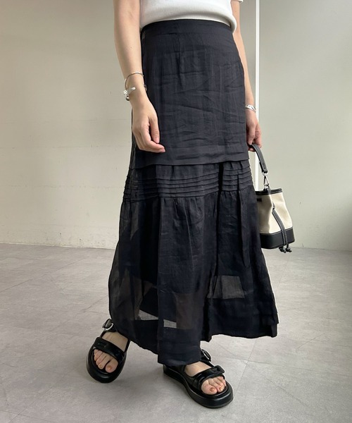 SHENERY（シーナリー）の「タックデザインシアースカート（スカート  