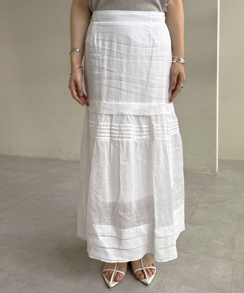 SHENERY（シーナリー）の「タックデザインシアースカート（スカート  