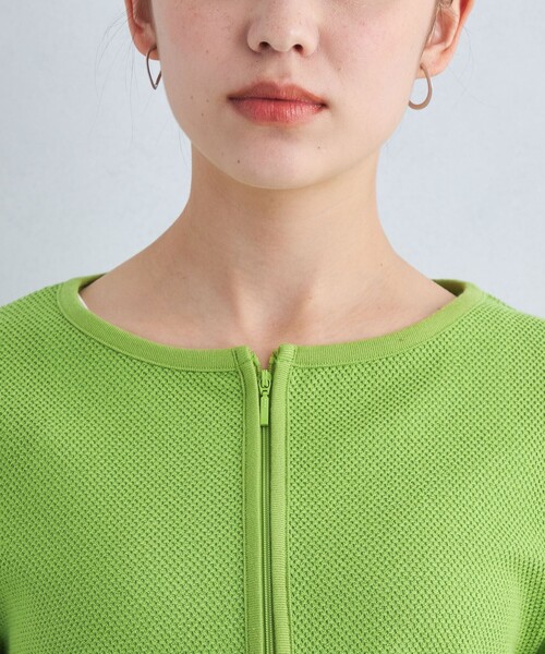 green label relaxing（グリーンレーベルリラクシング）の「メッシュ ジップ カーディガン（カーディガン/ボレロ・レディース・ホワイト/ライム/ネイビー・FREE）」の14枚目の写真