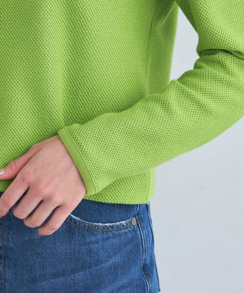 green label relaxing（グリーンレーベルリラクシング）の「メッシュ ジップ カーディガン（カーディガン/ボレロ・レディース・ホワイト/ライム/ネイビー・FREE）」の15枚目の写真