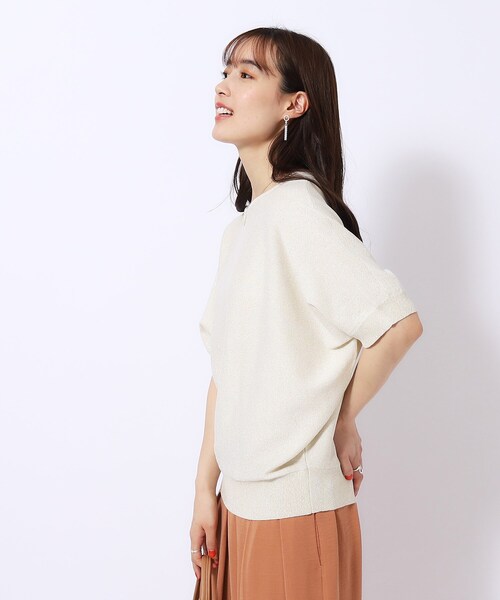 DRESKIP（ドレスキップ）の「◆【きらっと華やぐ】ラメが大人上品 ドルマンボートネック5分袖ニット（ニット/セーター・レディース・ライトブルー/シルバー/ゴールド/イエロー・02/03/04）」の20枚目の写真