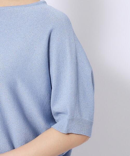 DRESKIP（ドレスキップ）の「◆【きらっと華やぐ】ラメが大人上品 ドルマンボートネック5分袖ニット（ニット/セーター・レディース・ライトブルー/シルバー/ゴールド/イエロー・02/03/04）」の13枚目の写真