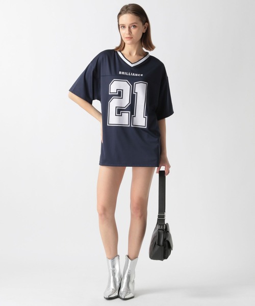 FOREVER 21(フォーエバー トゥエンティーワン)の「【2024SS】ナンバーロゴTシャツ(Tシャツ/カットソー・レディース・オフホワイト/ネイビー/グリーン・FREE)」の13枚目の写真
