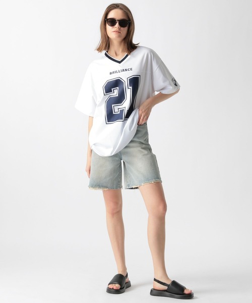 FOREVER 21(フォーエバー トゥエンティーワン)の「【2024SS】ナンバーロゴTシャツ(Tシャツ/カットソー・レディース・オフホワイト/ネイビー/グリーン・FREE)」の20枚目の写真