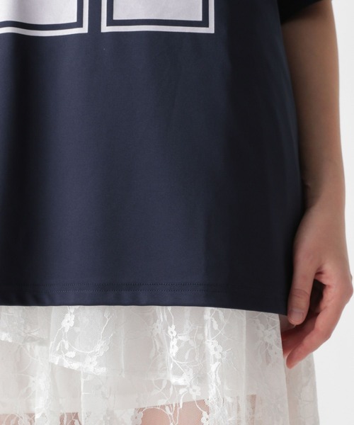 FOREVER 21(フォーエバー トゥエンティーワン)の「【2024SS】ナンバーロゴTシャツ(Tシャツ/カットソー・レディース・オフホワイト/ネイビー/グリーン・FREE)」の5枚目の写真