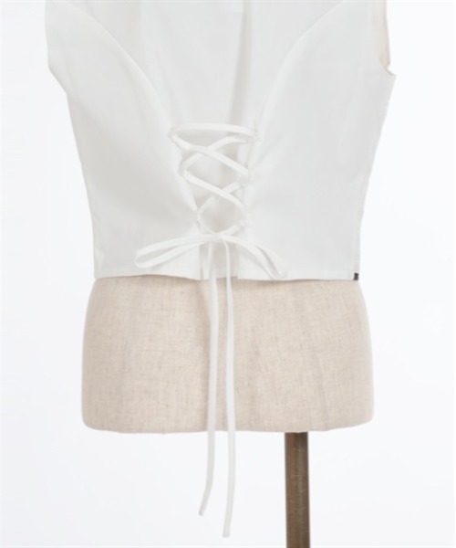 axes femme（アクシーズファム）の「チャイナ風ジャカード切替ベスト（ベスト・レディース・ネイビー/ホワイト/ブラック・FREE）」の12枚目の写真