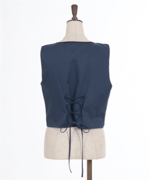 axes femme（アクシーズファム）の「チャイナ風ジャカード切替ベスト（ベスト・レディース・ネイビー/ホワイト/ブラック・FREE）」の17枚目の写真