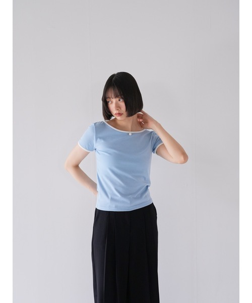 Uenui（ウニュイ）の「リンガー ローズ Tシャツ ワンポイント（Tシャツ/カットソー・レディース・ブルー/ブラック/ホワイト・FREE）」の8枚目の写真