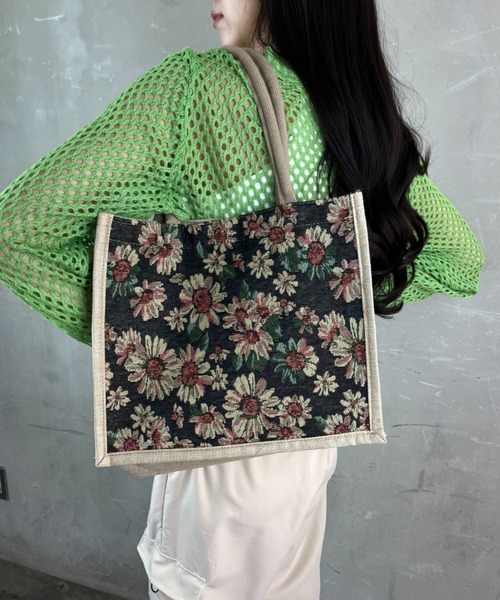 Loco Ocean（ロコオーシャン）の「【花柄】A4サイズ フラワー総柄 / サブバッグ トートバッグ（トートバッグ・レディース・B/A・ONE SIZE）」の13枚目の写真