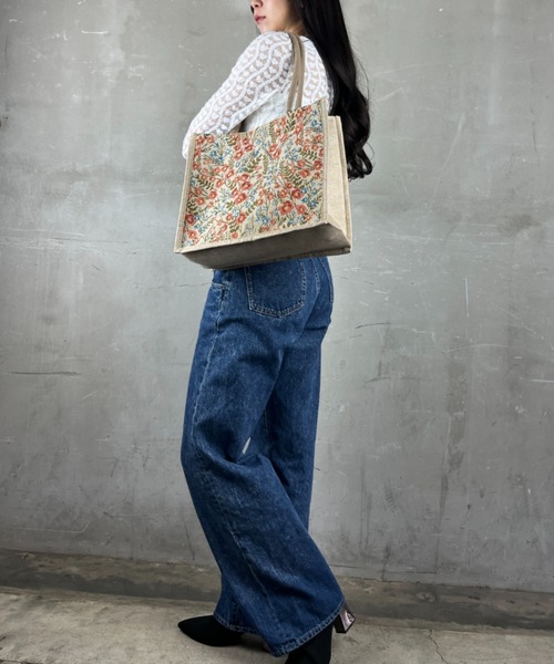 Loco Ocean（ロコオーシャン）の「【花柄】A4サイズ フラワー総柄 / サブバッグ トートバッグ（トートバッグ・レディース・B/A・ONE SIZE）」の7枚目の写真