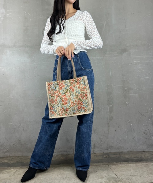 Loco Ocean（ロコオーシャン）の「【花柄】A4サイズ フラワー総柄 / サブバッグ トートバッグ（トートバッグ・レディース・B/A・ONE SIZE）」の8枚目の写真