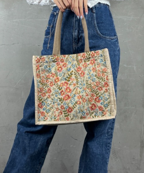 Loco Ocean（ロコオーシャン）の「【花柄】A4サイズ フラワー総柄 / サブバッグ トートバッグ（トートバッグ・レディース・B/A・ONE SIZE）」の15枚目の写真