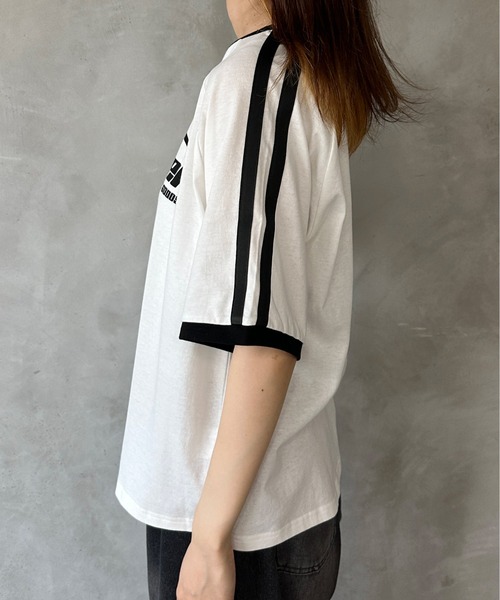 kutir(クティール)の「ラインリンガーゲームTシャツ(Tシャツ/カットソー・レディース・ブルー/ホワイト/ネイビー・FREE)」の14枚目の写真