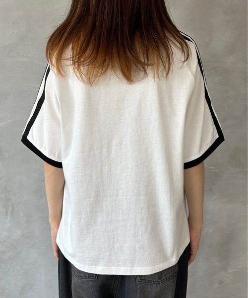 kutir(クティール)の「ラインリンガーゲームTシャツ(Tシャツ/カットソー・レディース・ブルー/ホワイト/ネイビー・FREE)」の15枚目の写真