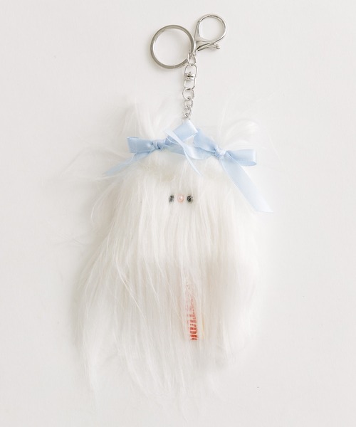 OLIVE des OLIVE(オリーブデオリーブ)の「もしゃいぬキーホルダー 1041110230(ネックレス・レディース・ホワイト・FREE)」の1枚目の写真