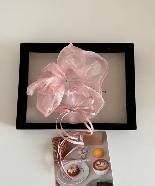 leune（ルネ）の「リボンハングシアービッグシュシュ（シュシュ・レディース・ブラック/ホワイト/ピンク・FREE）」の7枚目の写真