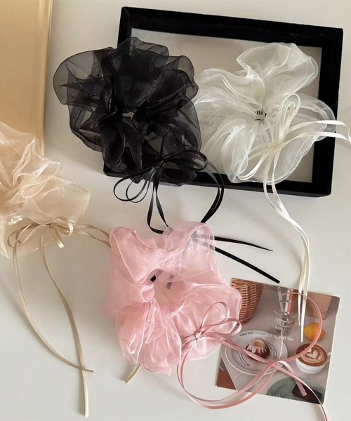 leune（ルネ）の「リボンハングシアービッグシュシュ（シュシュ・レディース・ブラック/ホワイト/ピンク・FREE）」の8枚目の写真