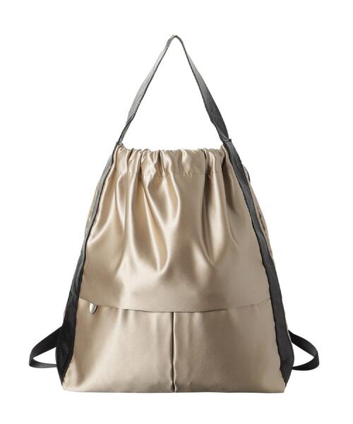 HIROKO HAYASHI（ヒロコハヤシ）の「LUINI SATINE（ルイーニ サティーネ）2wayナップサック（バックパック/リュック・レディース・ブラック/ダークオリーブ/ダークグレー/サンドベージュ/ライトグレー・00）」の8枚目の写真