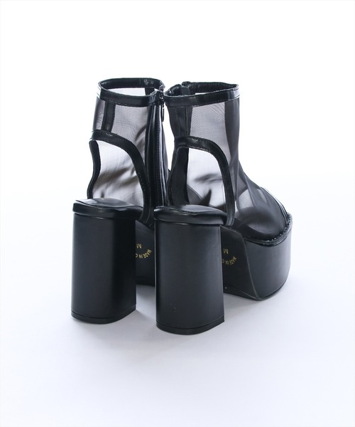 clear(クリア)の「厚底メッシュブーツサンダル(サンダル・レディース・ブラック/アイボリー・M/L)」の6枚目の写真