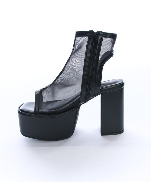 clear(クリア)の「厚底メッシュブーツサンダル(サンダル・レディース・ブラック/アイボリー・M/L)」の7枚目の写真