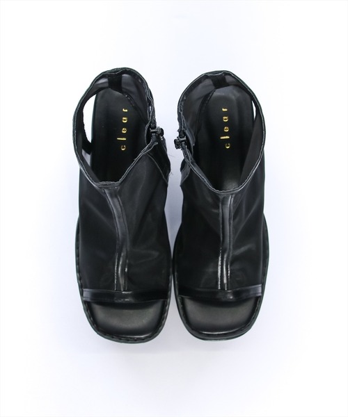clear(クリア)の「厚底メッシュブーツサンダル(サンダル・レディース・ブラック/アイボリー・M/L)」の9枚目の写真