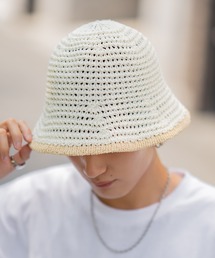 ポリエステル素材 クロシェハット