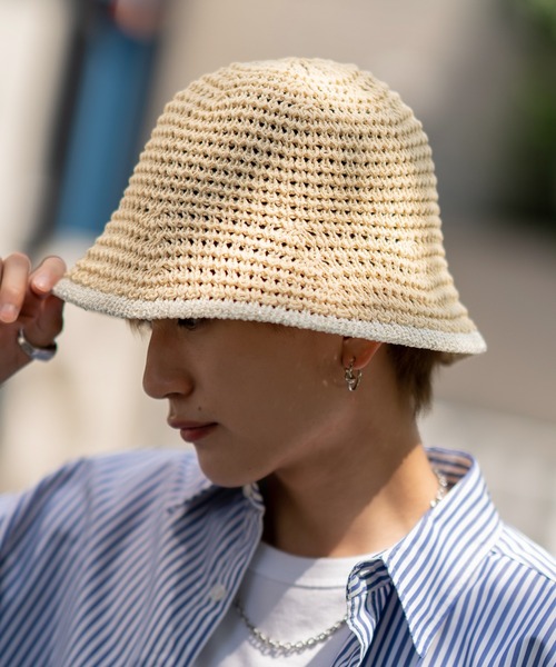 improves（インプローブス）の「ポリエステル素材 クロシェハット（ハット・メンズ・ホワイト/ベージュ/ブラック/アイボリー・FREE）」の2枚目の写真