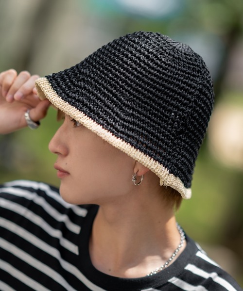 improves（インプローブス）の「ポリエステル素材 クロシェハット（ハット・メンズ・ホワイト/ベージュ/ブラック/アイボリー・FREE）」の3枚目の写真