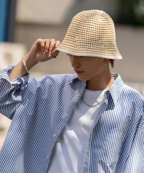 improves（インプローブス）の「ポリエステル素材 クロシェハット（ハット・メンズ・ホワイト/ベージュ/ブラック/アイボリー・FREE）」の6枚目の写真