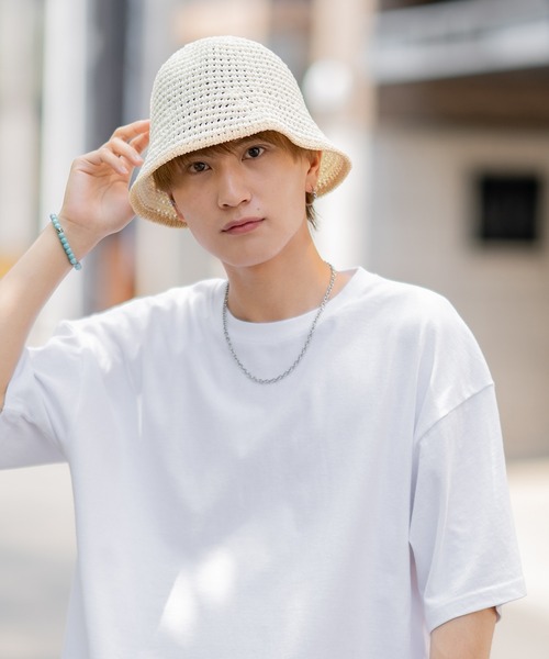 improves（インプローブス）の「ポリエステル素材 クロシェハット（ハット・メンズ・ホワイト/ベージュ/ブラック/アイボリー・FREE）」の5枚目の写真