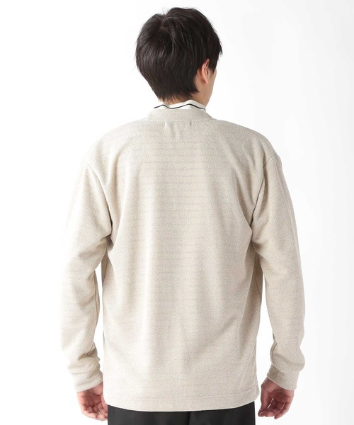 UNION STATION（ユニオンステーション）の「メランジブークレボタンレスカーディガン（カーディガン/ボレロ・メンズ・ベージュ/ホワイト×ブラック/ブラック・L/M/LL）」の17枚目の写真