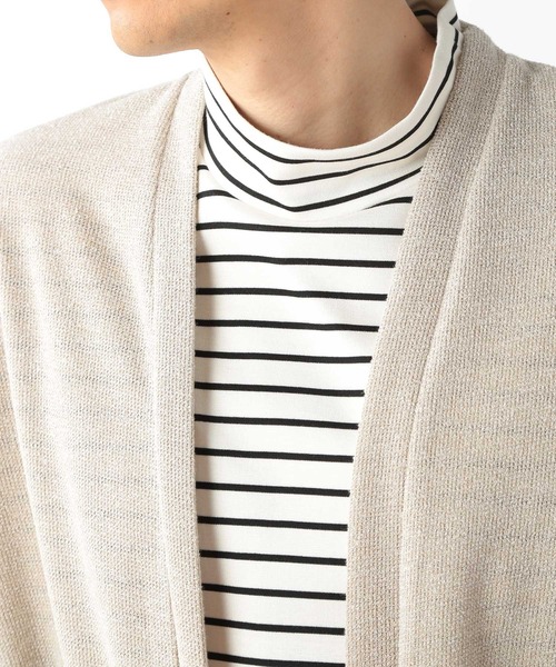 UNION STATION（ユニオンステーション）の「メランジブークレボタンレスカーディガン（カーディガン/ボレロ・メンズ・ベージュ/ホワイト×ブラック/ブラック・L/M/LL）」の18枚目の写真