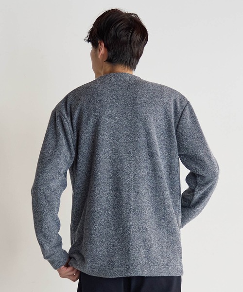 UNION STATION（ユニオンステーション）の「メランジブークレボタンレスカーディガン（カーディガン/ボレロ・メンズ・ベージュ/ホワイト×ブラック/ブラック・L/M/LL）」の12枚目の写真