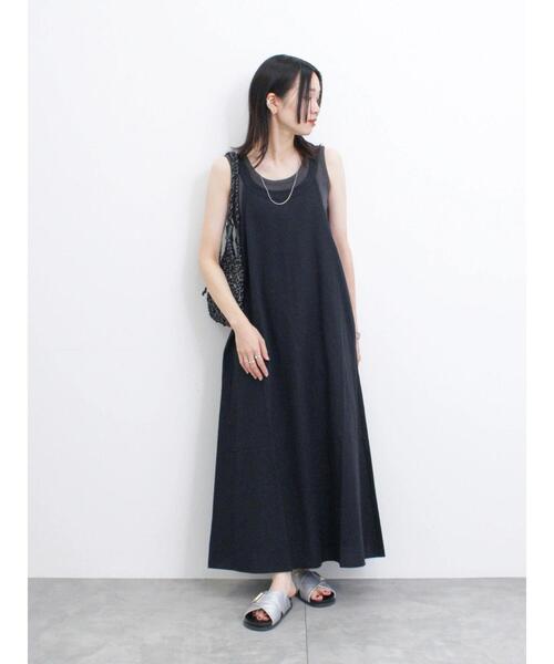 【人気ショップが最安値挑戦！】 Samansa Mos2 blue（サマンサモスモスブルー）の「◎リネン混 ワンピース