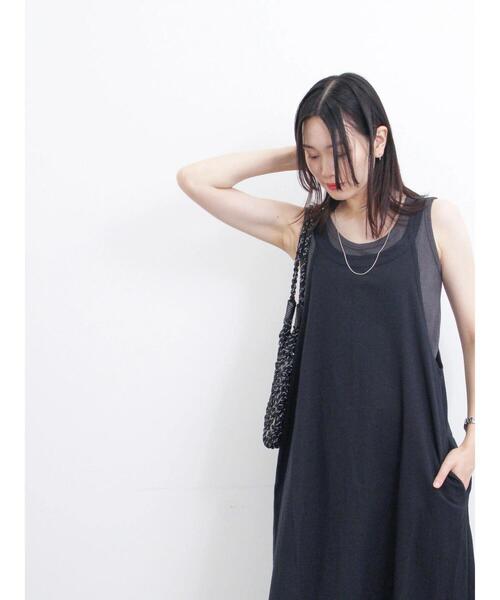 Samansa Mos2 blue（サマンサモスモスブルー）の「◎リネン混アメリカンスリーブワンピース（ワンピース・レディース・イエロー/ブラック/キナリ・F）」の21枚目の写真