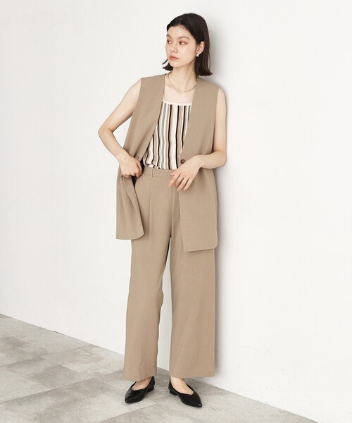 THE SHOP TK （ザ ショップ ティーケー ）の「【洗濯機OK】ノーカラージレ（ベスト・レディース・ベージュ/チャコールグレー/ブラック・12/13）」の12枚目の写真