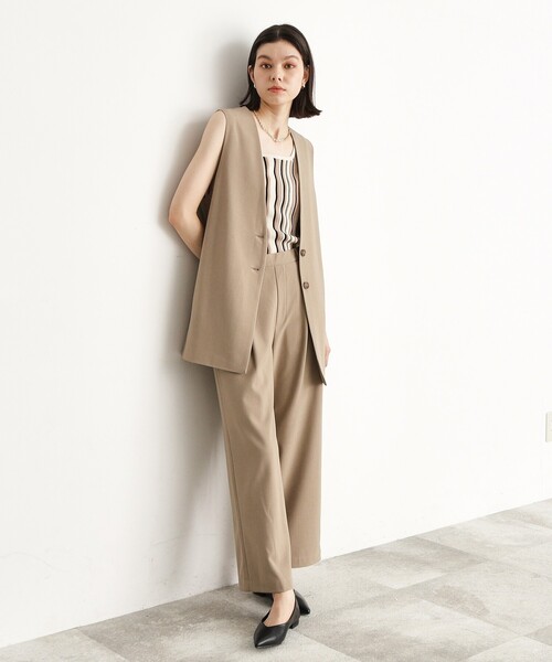 THE SHOP TK （ザ ショップ ティーケー ）の「【洗濯機OK】ノーカラージレ（ベスト・レディース・ベージュ/チャコールグレー/ブラック・12/13）」の13枚目の写真