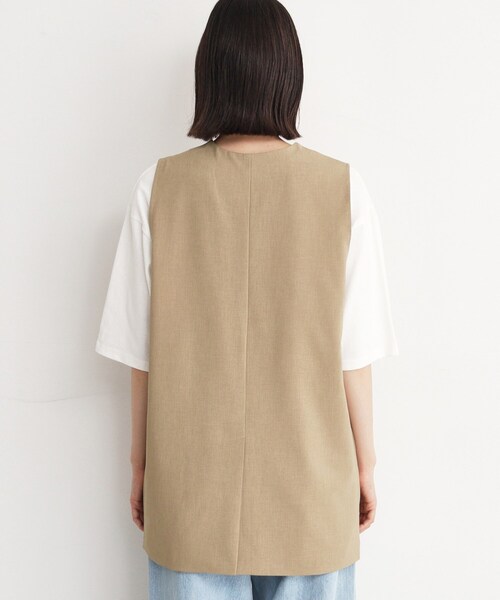 THE SHOP TK （ザ ショップ ティーケー ）の「【洗濯機OK】ノーカラージレ（ベスト・レディース・ベージュ/チャコールグレー/ブラック・12/13）」の16枚目の写真