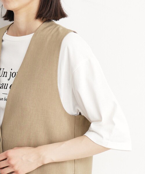 THE SHOP TK （ザ ショップ ティーケー ）の「【洗濯機OK】ノーカラージレ（ベスト・レディース・ベージュ/チャコールグレー/ブラック・12/13）」の19枚目の写真