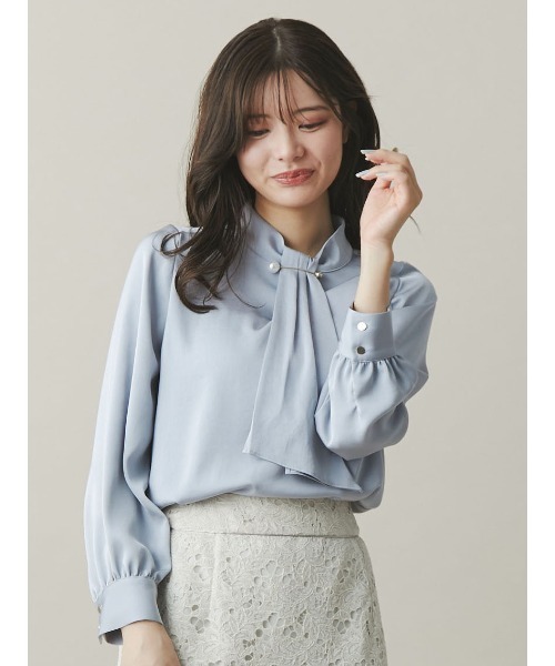 TONAL（トーナル）の「ボウタイパールパーツブラウス（シャツ/ブラウス