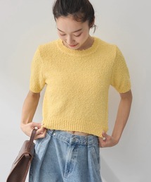 ツイストブークレ半袖プルオーバー