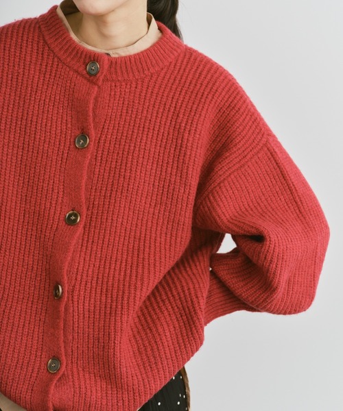 Libra Cue（リブラ キュー）の「ミックスニットオーバーカーディガン（カーディガン/ボレロ・レディース・グリーン/レッド/ブラック/グレー・FREE）」の4枚目の写真