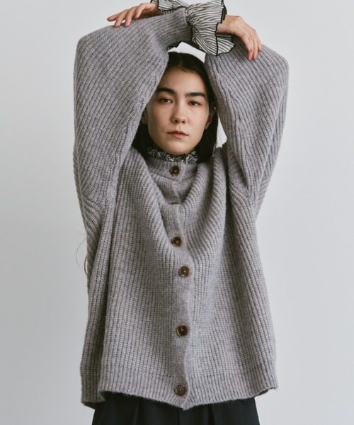 Libra Cue（リブラ キュー）の「ミックスニットオーバーカーディガン（カーディガン/ボレロ・レディース・グリーン/レッド/ブラック/グレー・FREE）」の11枚目の写真