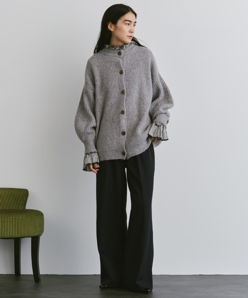 Libra Cue（リブラ キュー）の「ミックスニットオーバーカーディガン（カーディガン/ボレロ・レディース・グリーン/レッド/ブラック/グレー・FREE）」の13枚目の写真