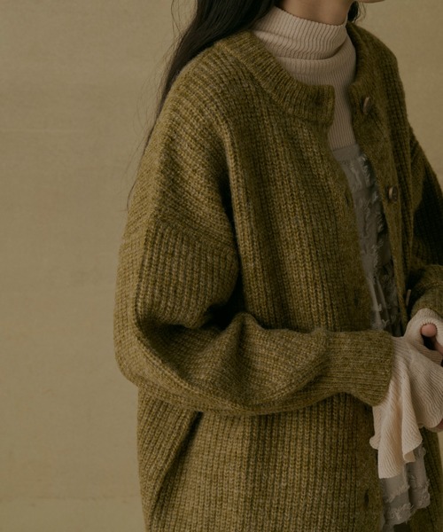 Libra Cue（リブラ キュー）の「ミックスニットオーバーカーディガン（カーディガン/ボレロ・レディース・グリーン/レッド/ブラック/グレー・FREE）」の20枚目の写真