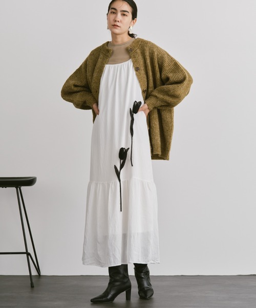 Libra Cue（リブラ キュー）の「ミックスニットオーバーカーディガン（カーディガン/ボレロ・レディース・グリーン/レッド/ブラック/グレー・FREE）」の18枚目の写真