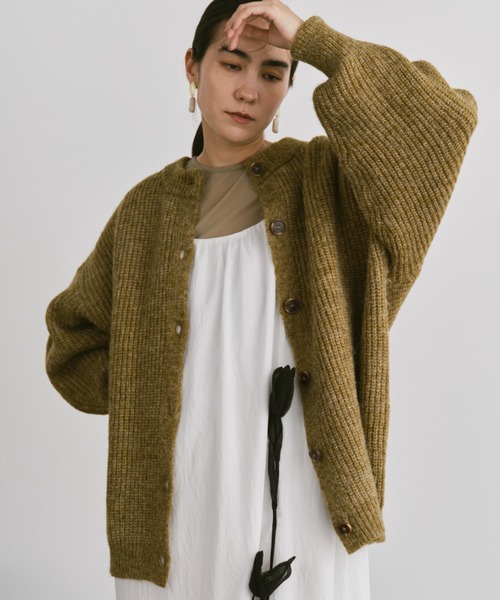 Libra Cue（リブラ キュー）の「ミックスニットオーバーカーディガン（カーディガン/ボレロ・レディース・グリーン/レッド/ブラック/グレー・FREE）」の15枚目の写真