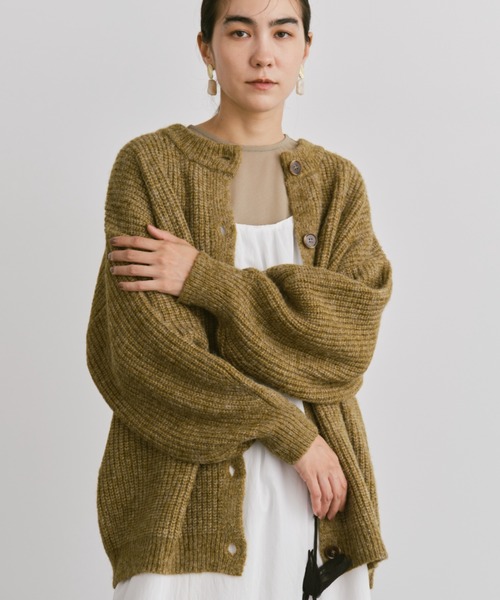 Libra Cue（リブラ キュー）の「ミックスニットオーバーカーディガン（カーディガン/ボレロ・レディース・グリーン/レッド/ブラック/グレー・FREE）」の16枚目の写真